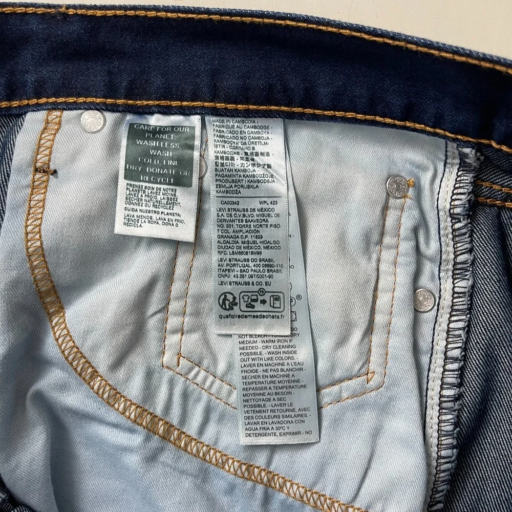 Levis 514 Jeans Mens 36x32 Blue Straight Dark Wash Denim Grunge Cowboy Work Rock